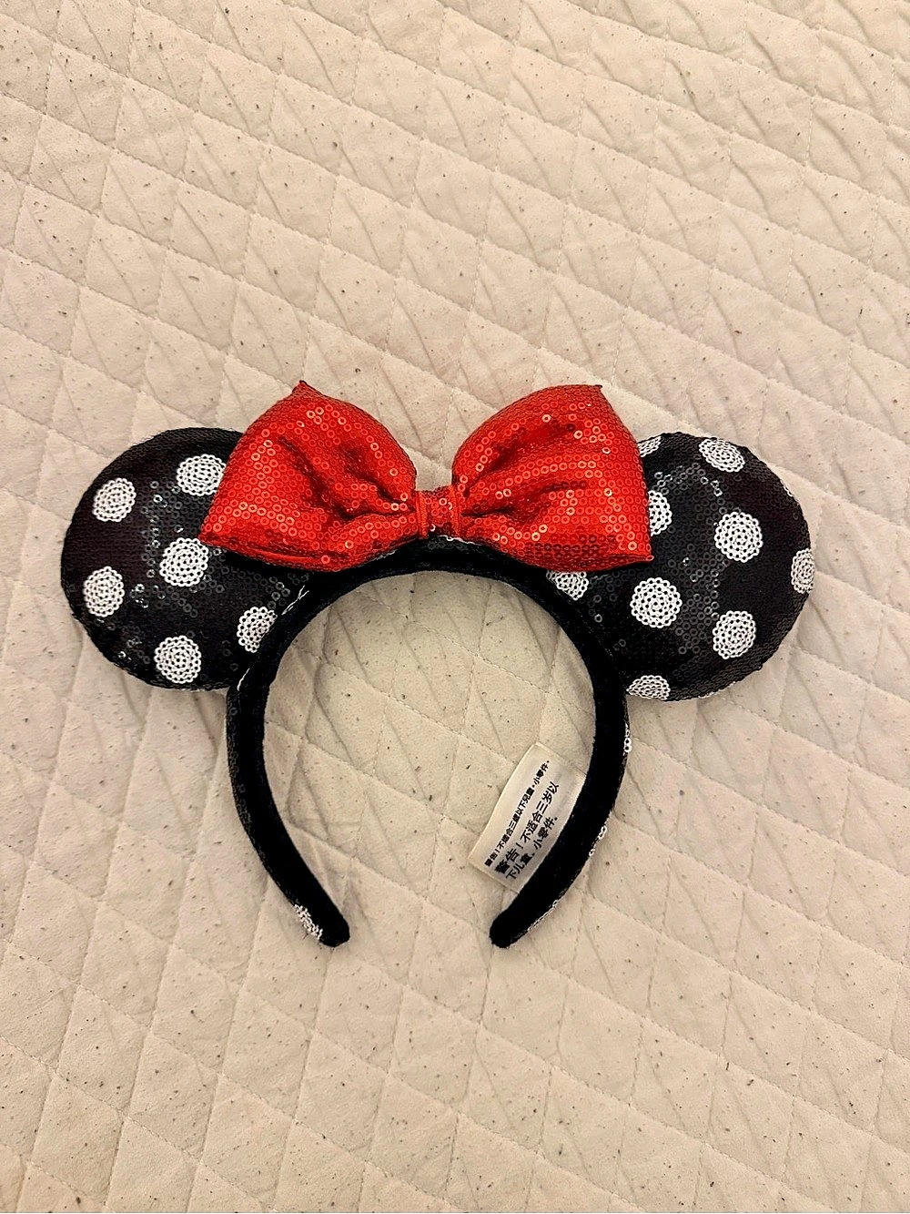 Disney Parks Ears | Sequin Polka Dot Ear Headband Black, Red & White